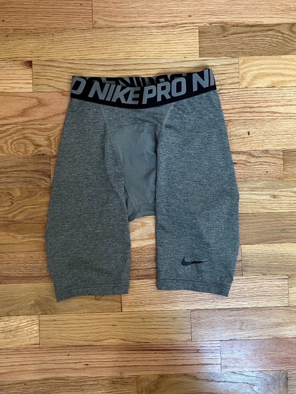 Men's Small Nike Pro Dri Fit Long Compression Shorts Heather Gray